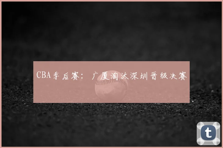 CBA季后赛：广厦淘汰深圳晋级决赛